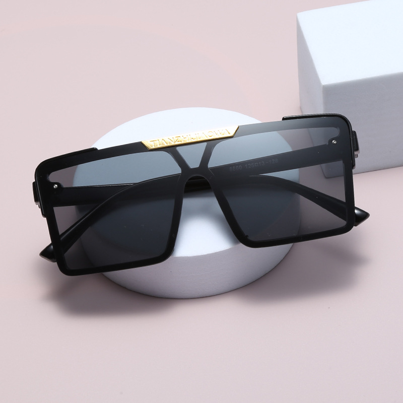 New children's sunglasses, square style, fashionable men's and women's cartoon trend sunglasses, colorful mercury reflective cross-border glasses details Picture