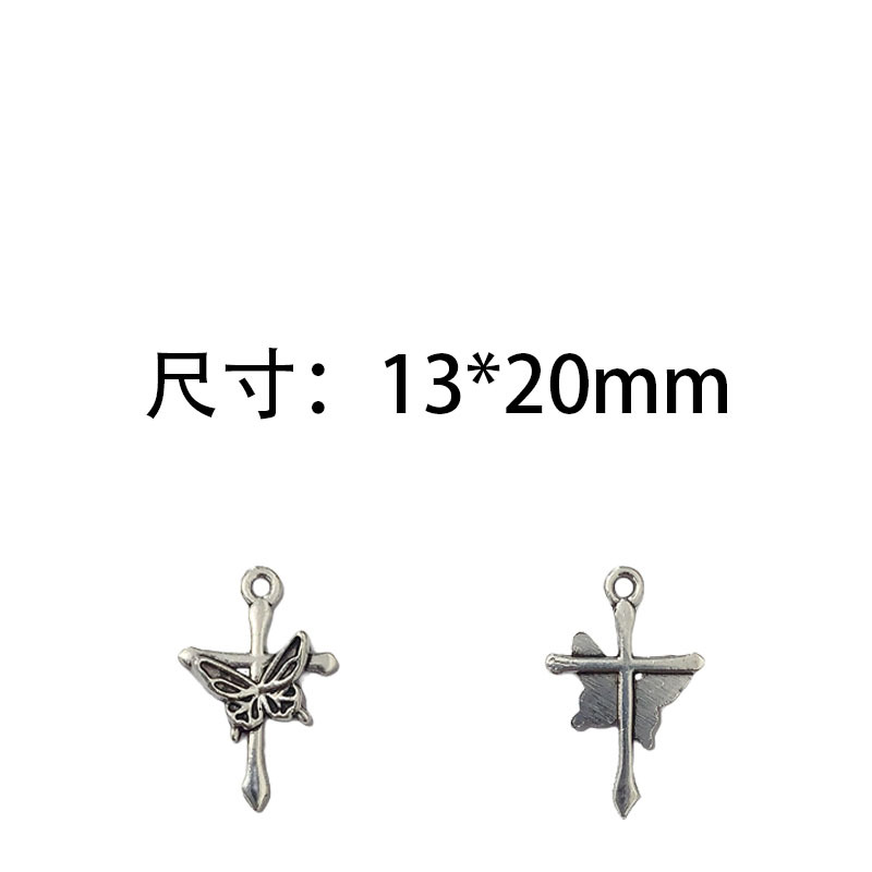 DIY zinc alloy jewelry accessories, cross butterfly pendant, punk style necklace, bracelet, beaded earrings, pendant Item Picture