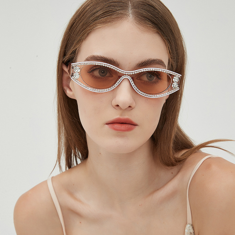 Europe And The United States Fashion New Large Frame Anti-Diamond Sunglasses Senior Sense Full Star Square Sunglasses Cross Border Glasses 5186 details Picture