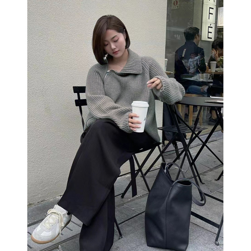 [Star Joint Model] Er Home Men And Women With The Same Side Zipper Knitted Cardigan 2022 Autumn And Winter New Top details Picture
