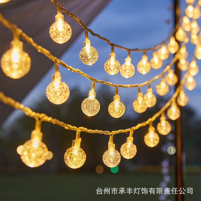 太阳能灯串led户外露营氛围灯小彩灯闪灯圣诞节星星灯装饰灯串灯