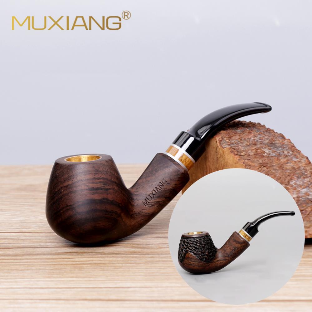 木香手工雕刻黑檀木烟斗香烟斗厂家批发三用铜锅斗实木烟斗木质