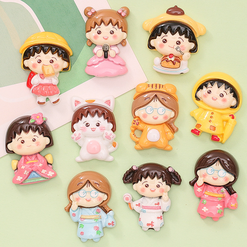 Cute Cartoon Ball Girl Diy Cream Glue Homemade Phone Case Hair Card Shoe Buckle Pendant Resin Accessories Wholesale Specification drawing