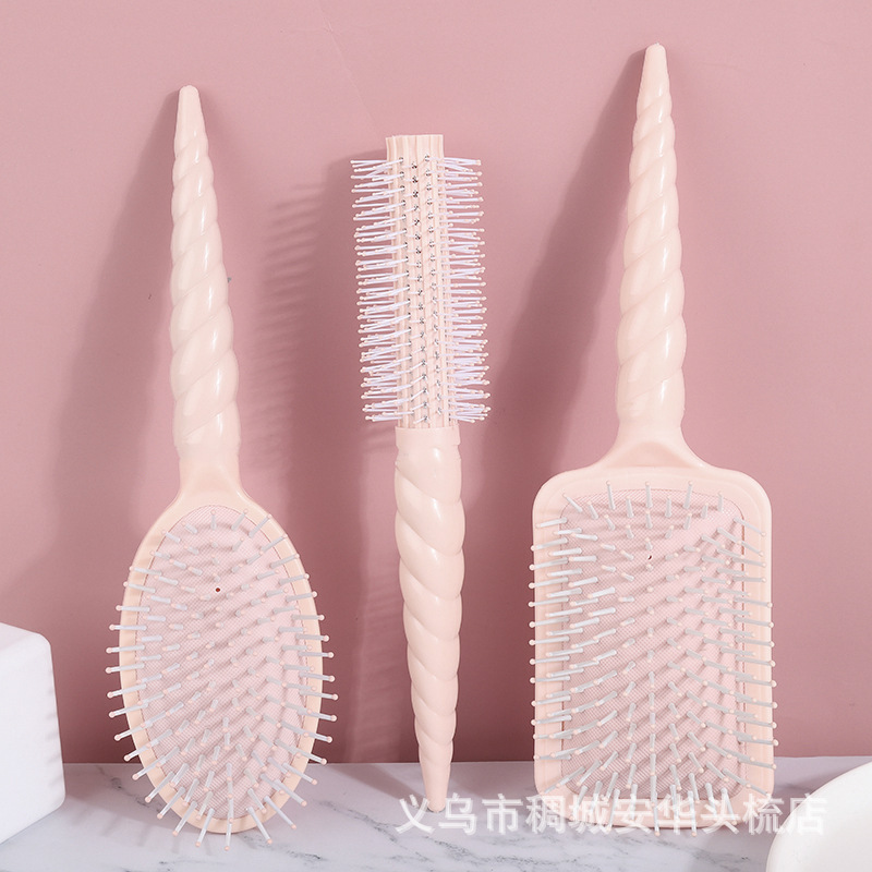 Fashionable Nordic powder anti-static home hair loss curling comb, massage comb, cute cylindrical curling comb in stock for direct supply