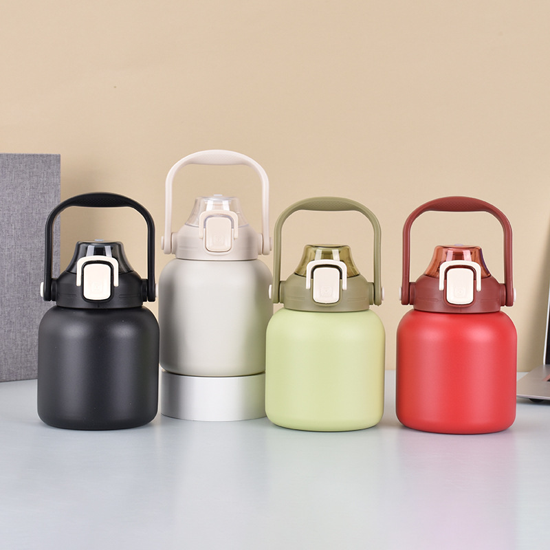 304 Stainless Steel Student Pot Belly Cup Outdoor Portable Portable Sports Kettle Vacuum Vacuum Cup With Straw Clamshell