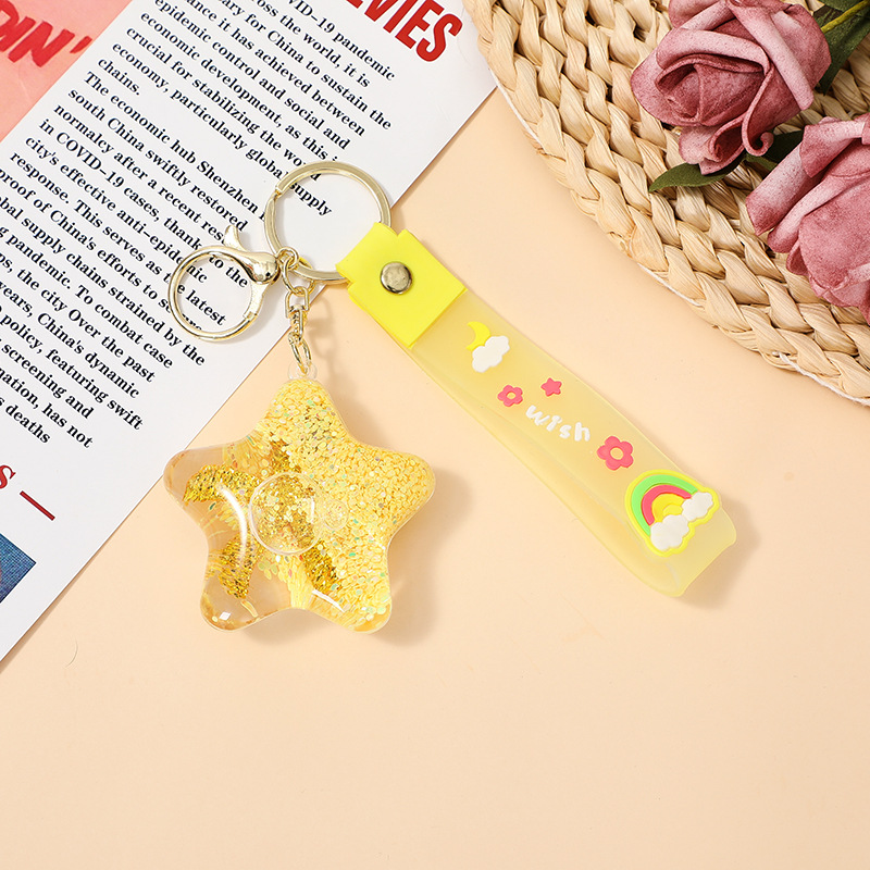 Douyin's popular and trendy creative five-pointed star, starfish, conch keychain, cute bag pendant, couple gift Application Scenario