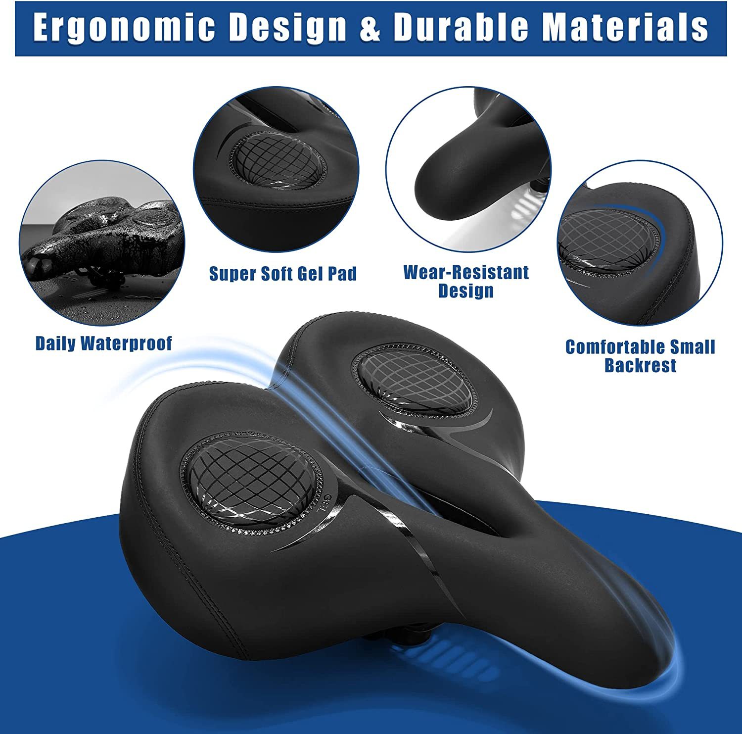 General Mountain Bike Seat Cushion Cushion Soft Spinning Bike Seat Saddle Seat Accessories Complete Book Saddle Saddle Specification drawing