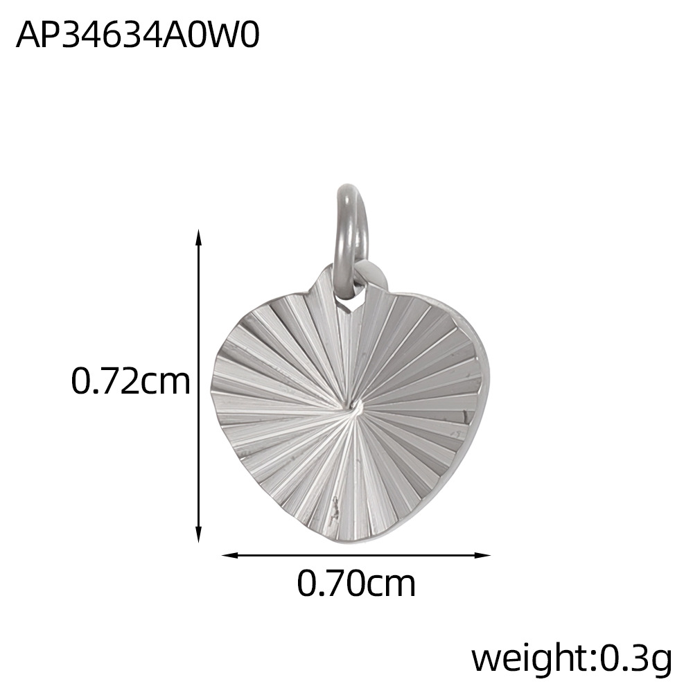 Cross-border best-selling stainless steel pendant texture pattern round plate heart four-leaf clover diy bracelet necklace accessory pic 14