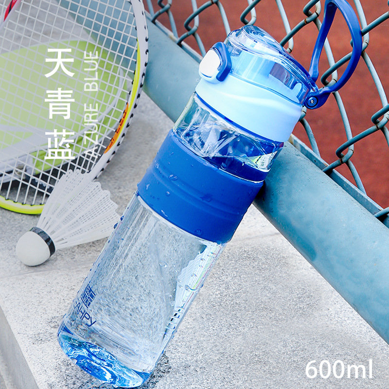 Plastic Water Cup Portable Male And Female Students Handy Cup Sports Water Cup Fitness Drinking Cup Pop Cap Kettle details Picture