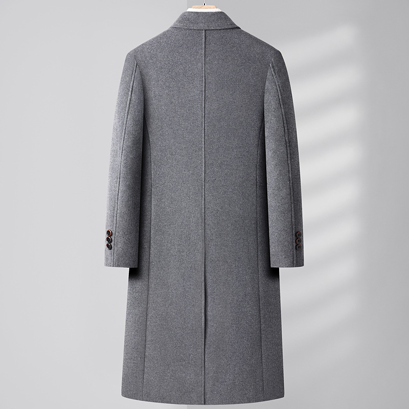 New autumn and winter woolen overcoat for men, knee-length long double-breasted diagonal pocket business casual wool coat for men Application Scenario