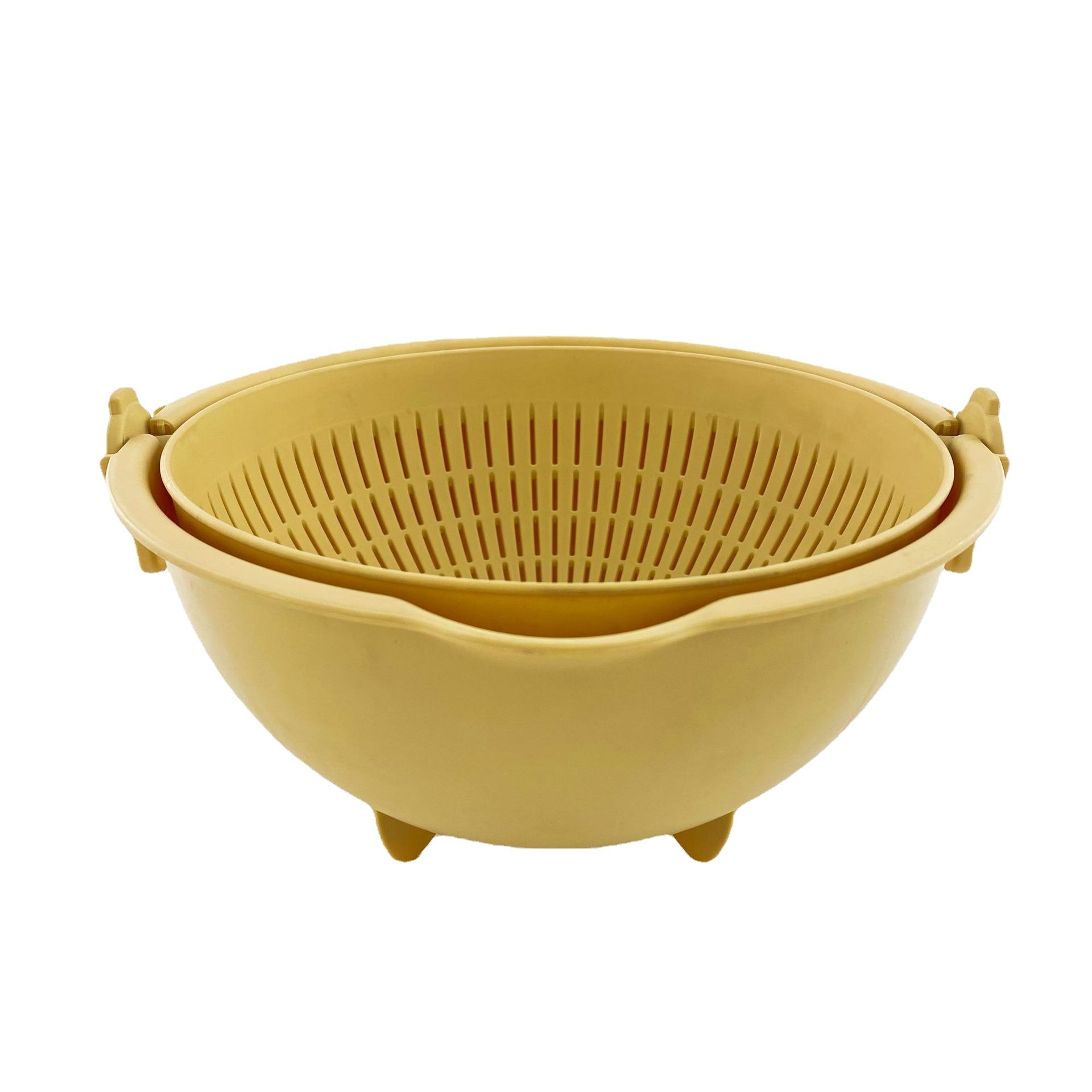 Double Plastic Products Washing Basin Large Basket Washing Basket Hollow Fruit Basket Kitchen Large Drain Basket Item Picture