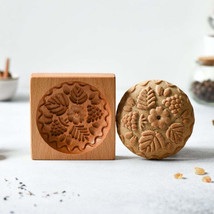 跨境Cookie Mold Cutter榉木曲奇脆饼长方形木质饼干模具