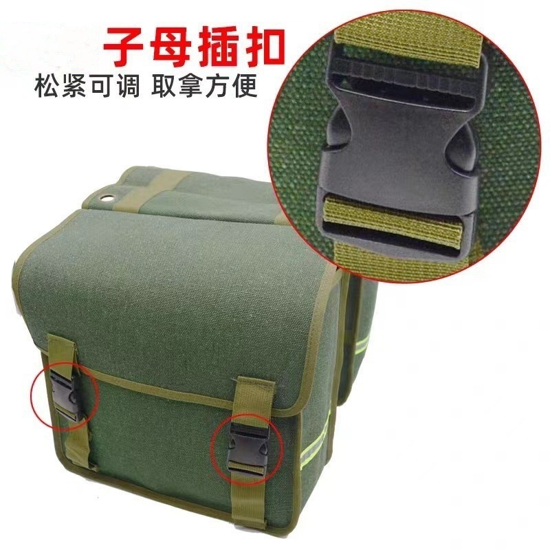 Bicycle bag, canvas bag, mountain bike, double-pack bag, rear shelf bag, outdoor cycling bag Application Scenario