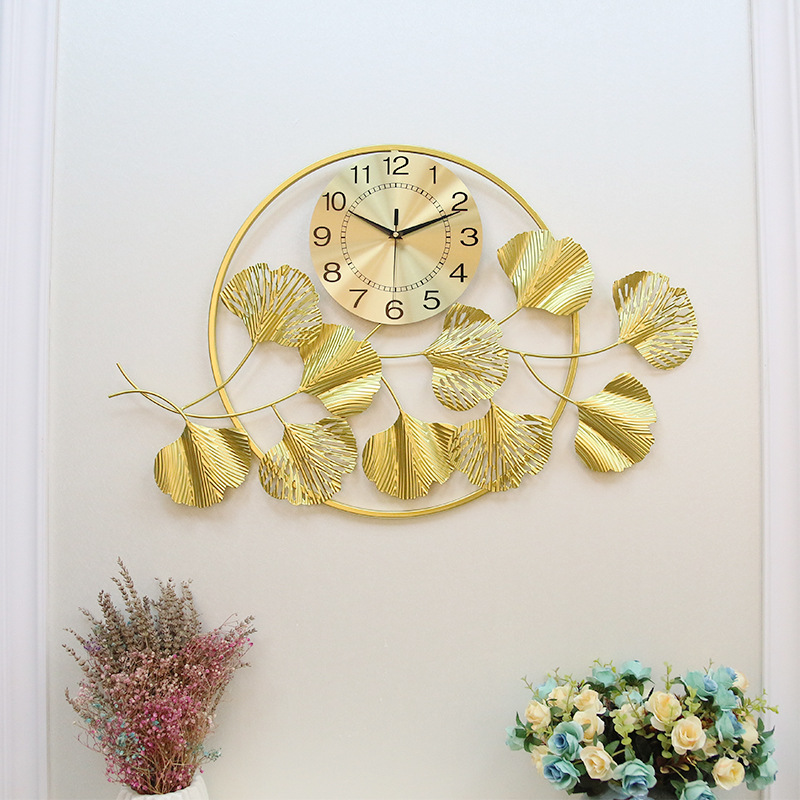 Nordic Home Atmosphere Personality Creative Silent Wall Clock Wall Clock Fashion Art Living Room Bedroom Quartz Clock details Picture