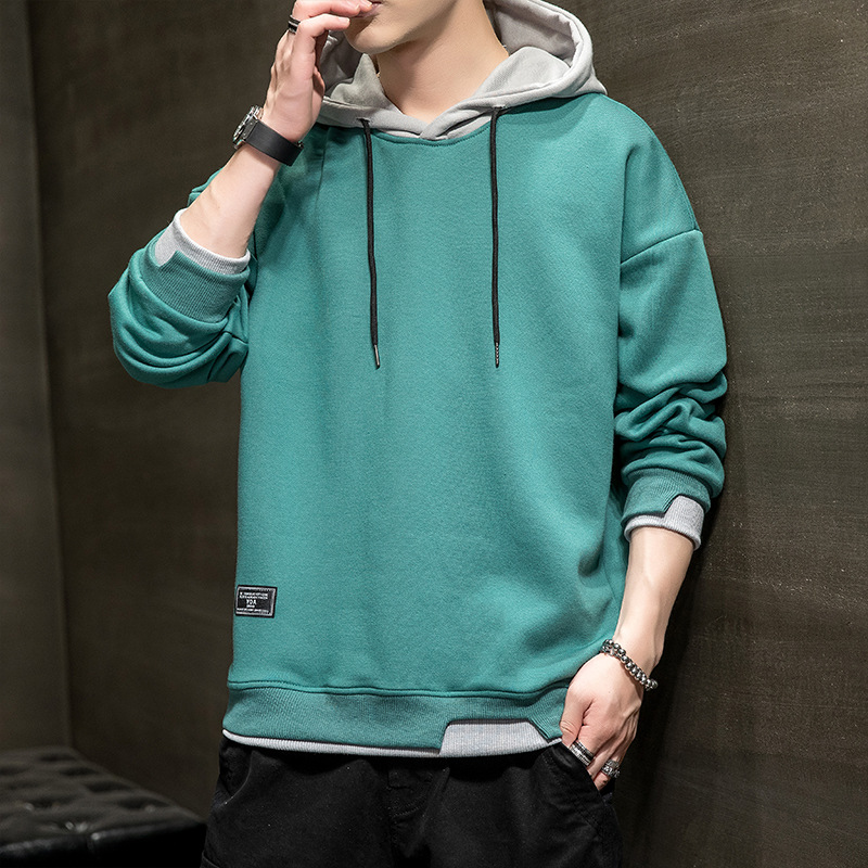 Hoodie Men Autumn And Winter Plus Velvet Day Instagram Fashion Brand Fake Two Men's Hoodie Youth Casual Men's Wear details Picture