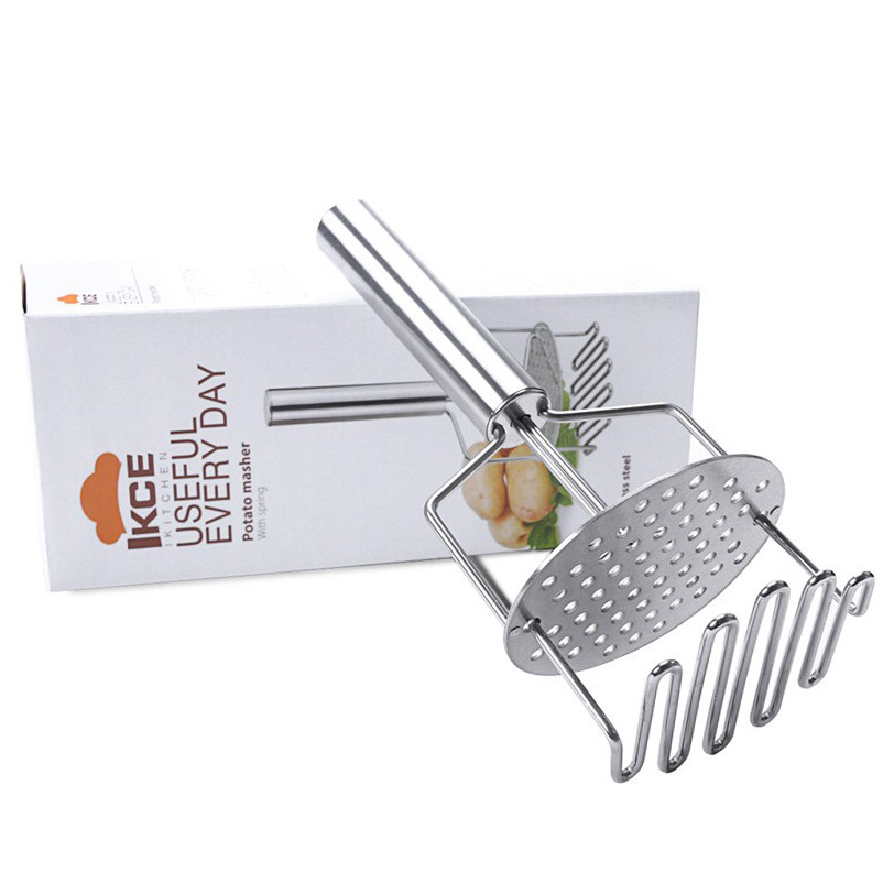 Double-layer stainless steel potato puree press, potato press, mashed potato crusher, fruit puree press Specification image