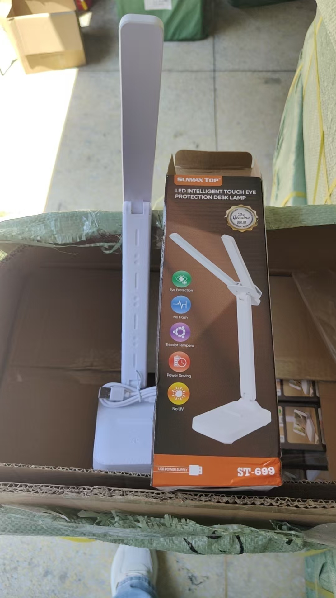 Charging desk lamp, LED eye-protecting lamp, touch switch, student dormitory charging study lamp, folding gift lamp pic 1