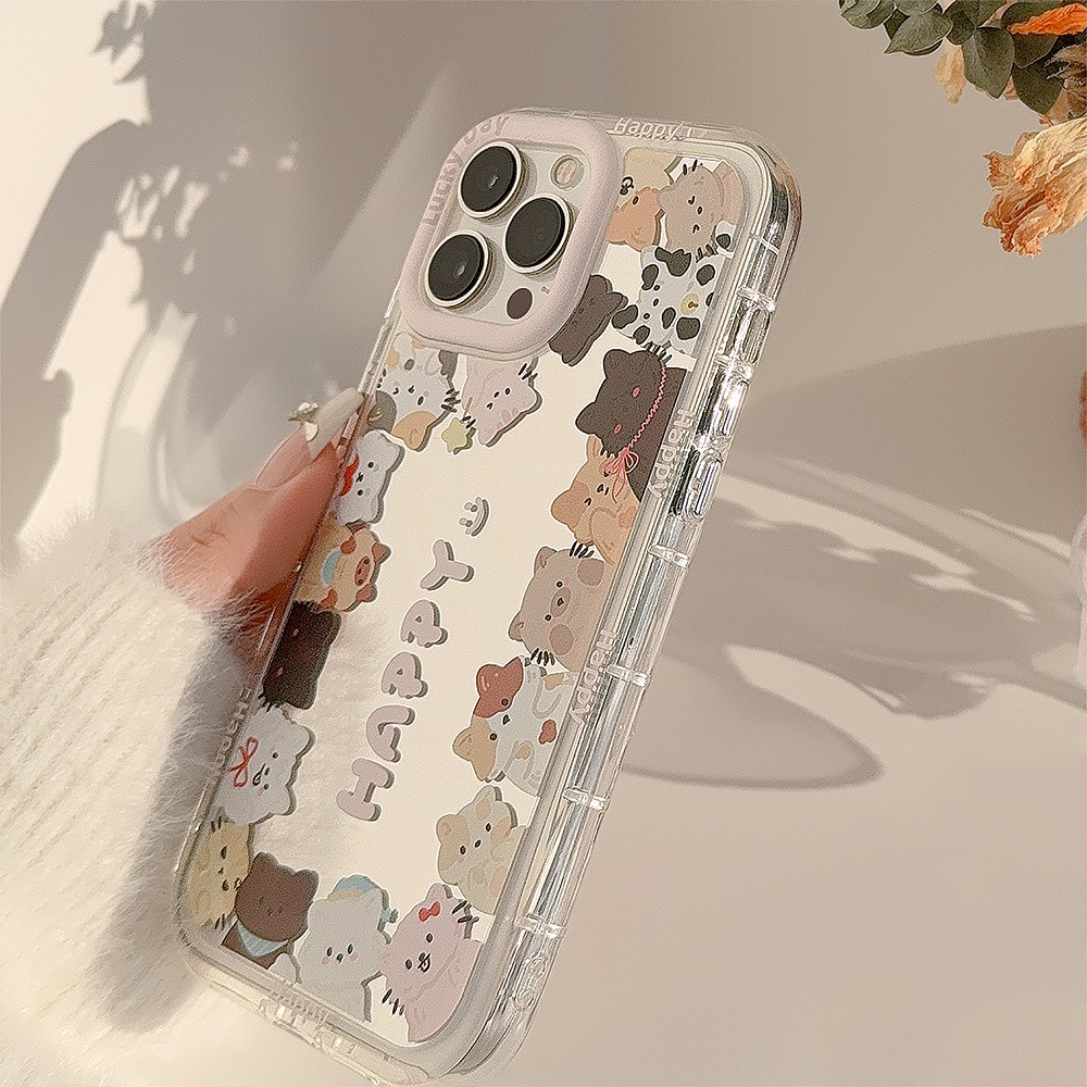 Mirror-like ins cute cat, suitable for 16Pro Max, iPhone 15, iPhone17, Korean style 12 lanyard 11 Application Scenario