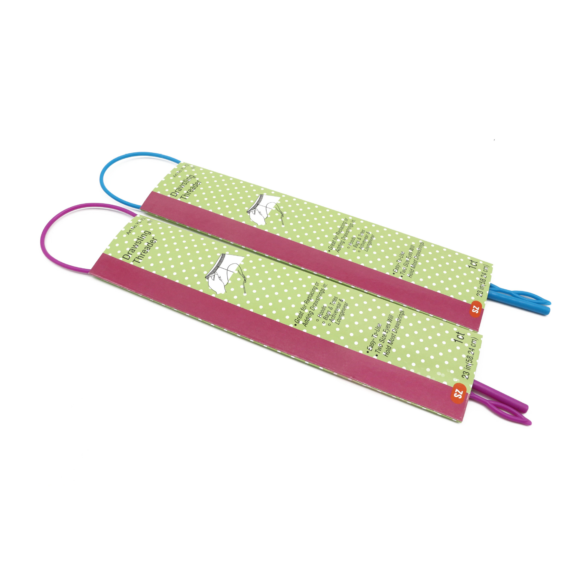 Household sewing elastic band threading tools, rose red and blue plastic threading tools, long threading tools, threading tools details Picture