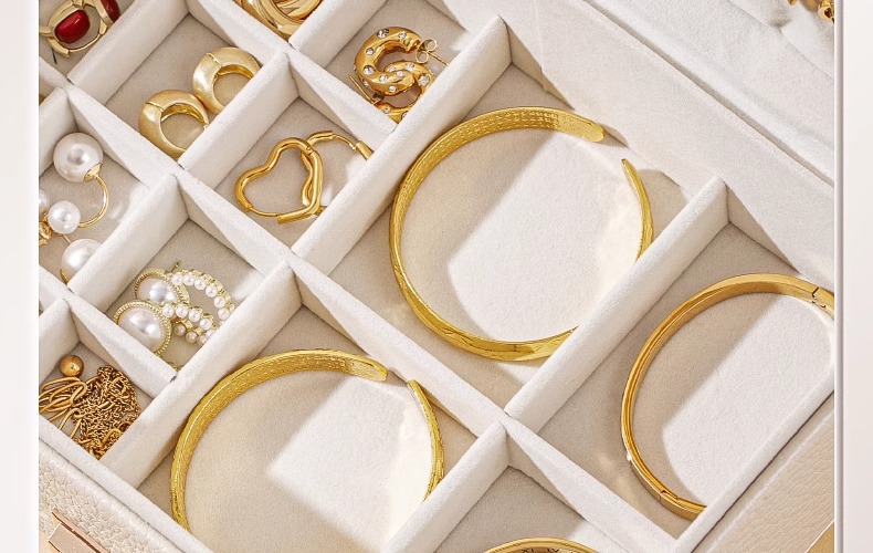 Caja de joyas multicapa de gran capacidad orejeras pendientes anillos pendientes collares de alto grado antioxidante accesorios de mano caja de almacenamiento pic 32