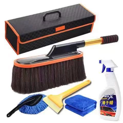 Retractable car duster, car cleaning mop, car wash brush, dust removal wax mop, retractable dust and snow sweeping cleaning supplies