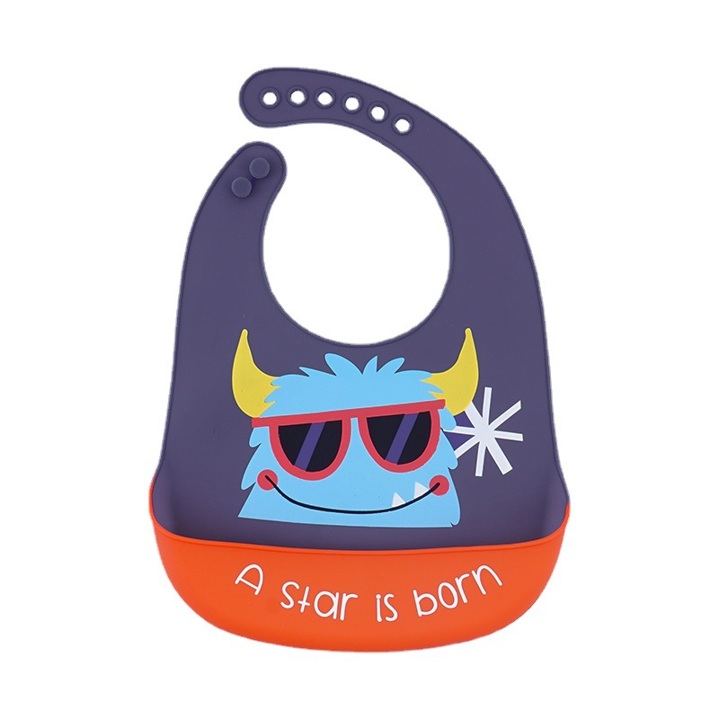 Silicone waterproof baby feeding bib, a perfect saliva bib for infants, children and toddlers in summer. Feeding bib Item Picture