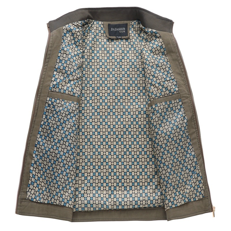 Dad cotton coat, spring and autumn men's clothing for middle-aged people, autumn stand-up collar top, men's jacket for middle-aged and elderly people Application Scenario