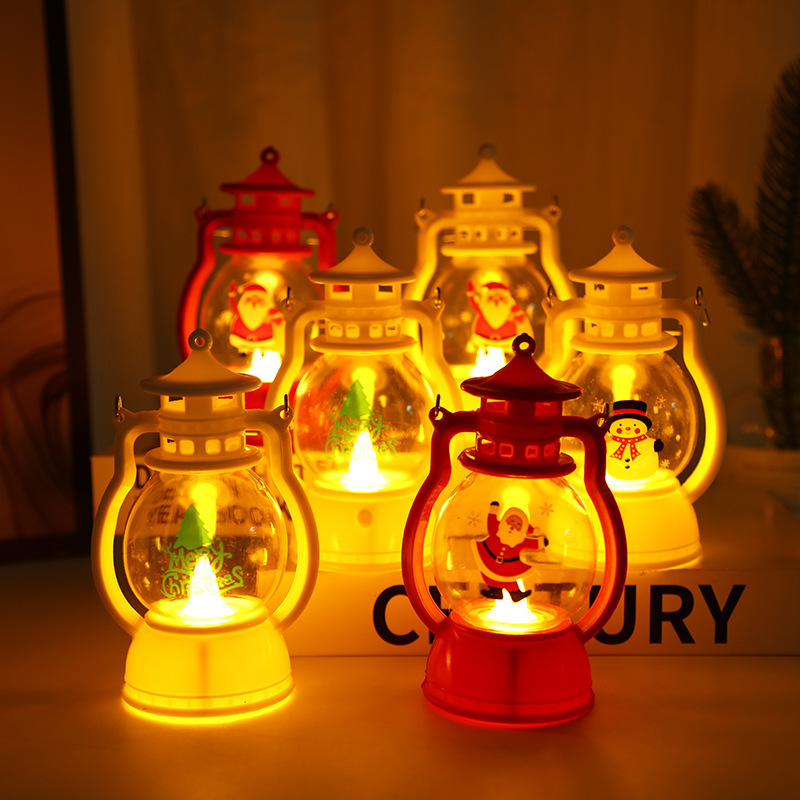 Christmas decorative wind lamps, portable led small oil lamps, illuminated horse lanterns, shopping mall decorations, gifts, scene arrangements, hanging ornaments details Picture