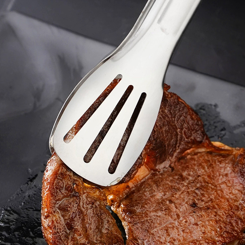 Kitchen food tongs, stainless steel three-wire barbecue tongs, household bread tongs, thickened food tongs Application Scenario