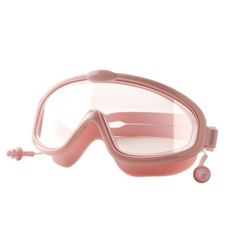 Children's Large Frame Swimming Goggles Hd Waterproof And Anti-Fog Swimming Glasses Ear Plugs For Boys And Girls Swimming Goggles A Piece Of Hair Item Picture