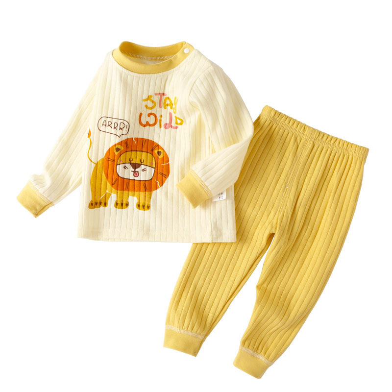Baby thermal underwear and long Johns set, high-waisted autumn two-piece set for baby tummy protection, wholesale of newborn underwear, pajamas and clothes Item Picture