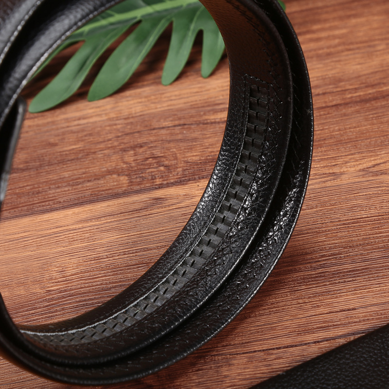 Wholesale of business men's automatic buckle belts, fashionable and versatile lychee-patterned belts, available in stock at street stalls Application Scenario