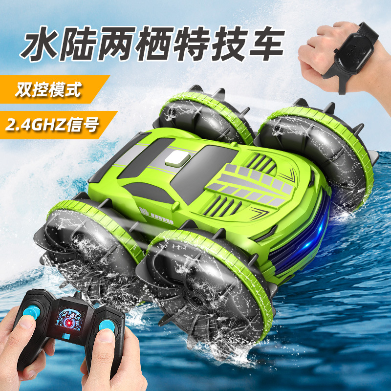Cross border amphibious vehicle gesture sensing remote control vehicle four-wheel drive drift climbing vehicle 2.4g double-sided stunt car toy details Picture