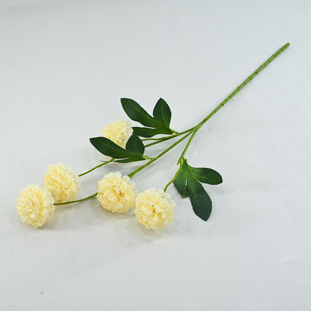Wholesale of simulated 5-forked ball chrysanthemums, single scallion chrysanthemums, cross-border decorative bouquets, flower silk flowers, handcrafted plastic flowers for engineering Application Scenario