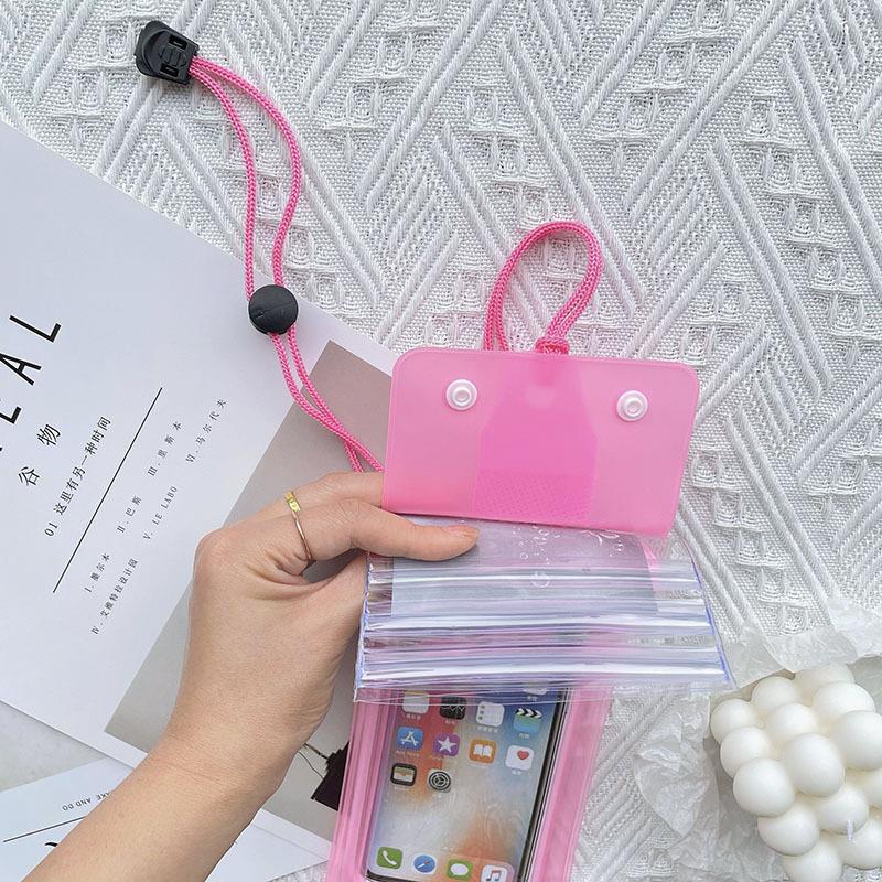 PVC transparent waterproof phone bag, three-fold airbag phone bag, outdoor swimming protective case, inflatable phone bag pic 5