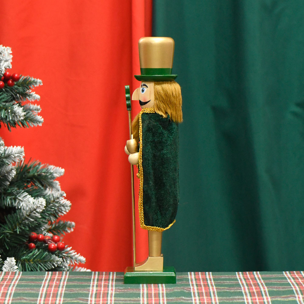 New item in stock: 38CM green and gold lucky Irish cape Nutcracker Christmas decoration details Picture