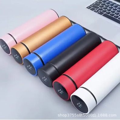 Cross-border stainless steel insulated cups, high-end large-capacity cups, temperature display, tea cups, gift cups, engraved logos