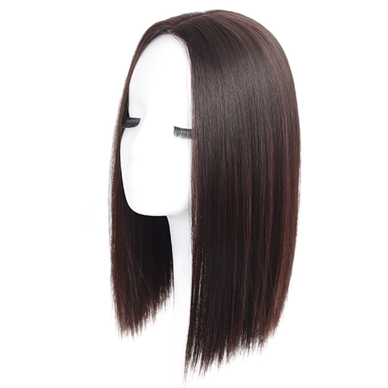 Wig piece female hair patch thin cover white hair distribution piece a piece of chemical fiber patch Xuchang wig Item Picture