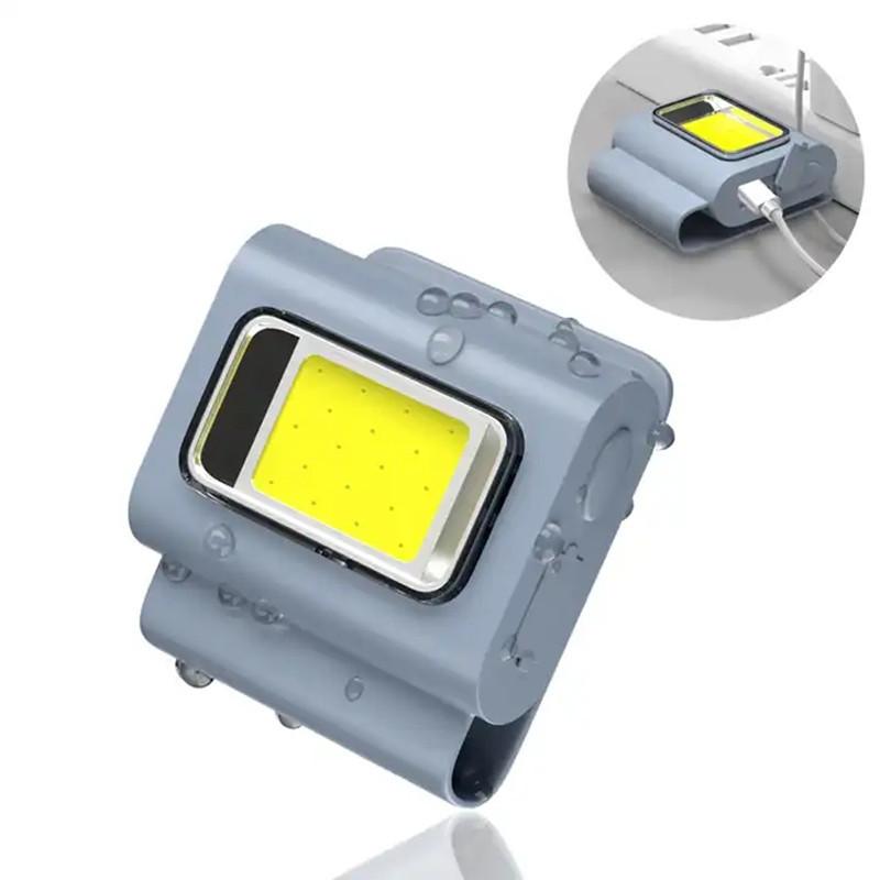 20059 Multi-functional running light LED silicone tape magnetic work headlamp usb charging headlamp in stock