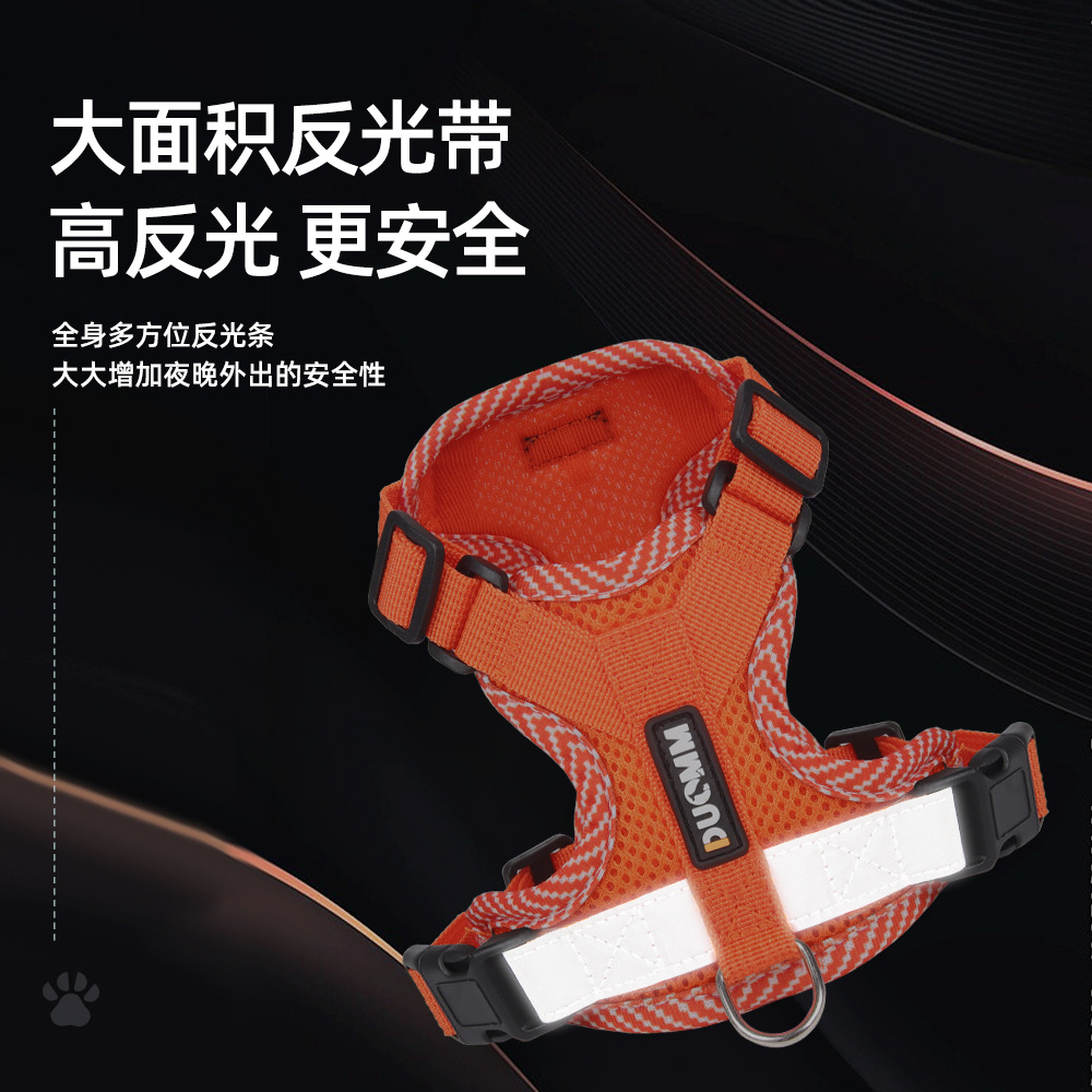 Cross-border new product dog chest and back small dog breathable pet chest and back strap breathable printed dog leash wholesale Specification image
