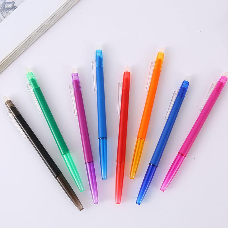 创意可擦中性笔 按动热可擦中性笔芯摩擦圆珠笔 印刷广告可擦水笔