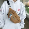 ins trendy men's chest bag, outdoor casual Japanese crossbody bag, Korean style fashionable and individual couple small crossbody bag, single-shoulder bag details Picture