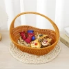 New imitation rattan woven hand-held flower baskets, souvenir flower baskets, flowerpot flower baskets, and garden flower baskets are available for wholesale from the manufacturer details Picture