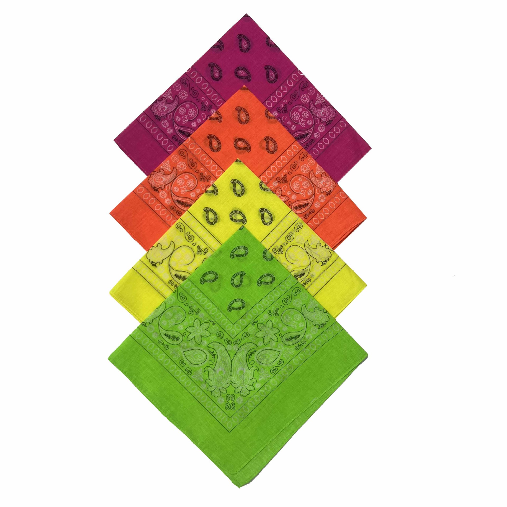 All-cotton bandana fluorescent color sunflower seed flower bright color headscarf in stock, cross-border