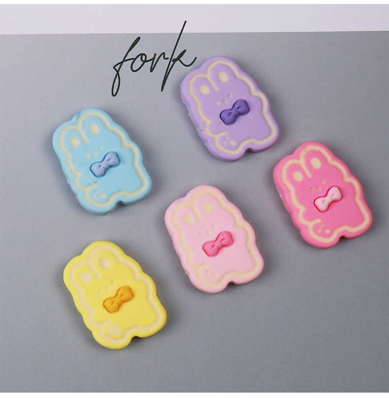Cute matte bow tie, rabbit diy resin accessories, hair ornaments, cream glue phone case, hair clip accessories materials pic 4