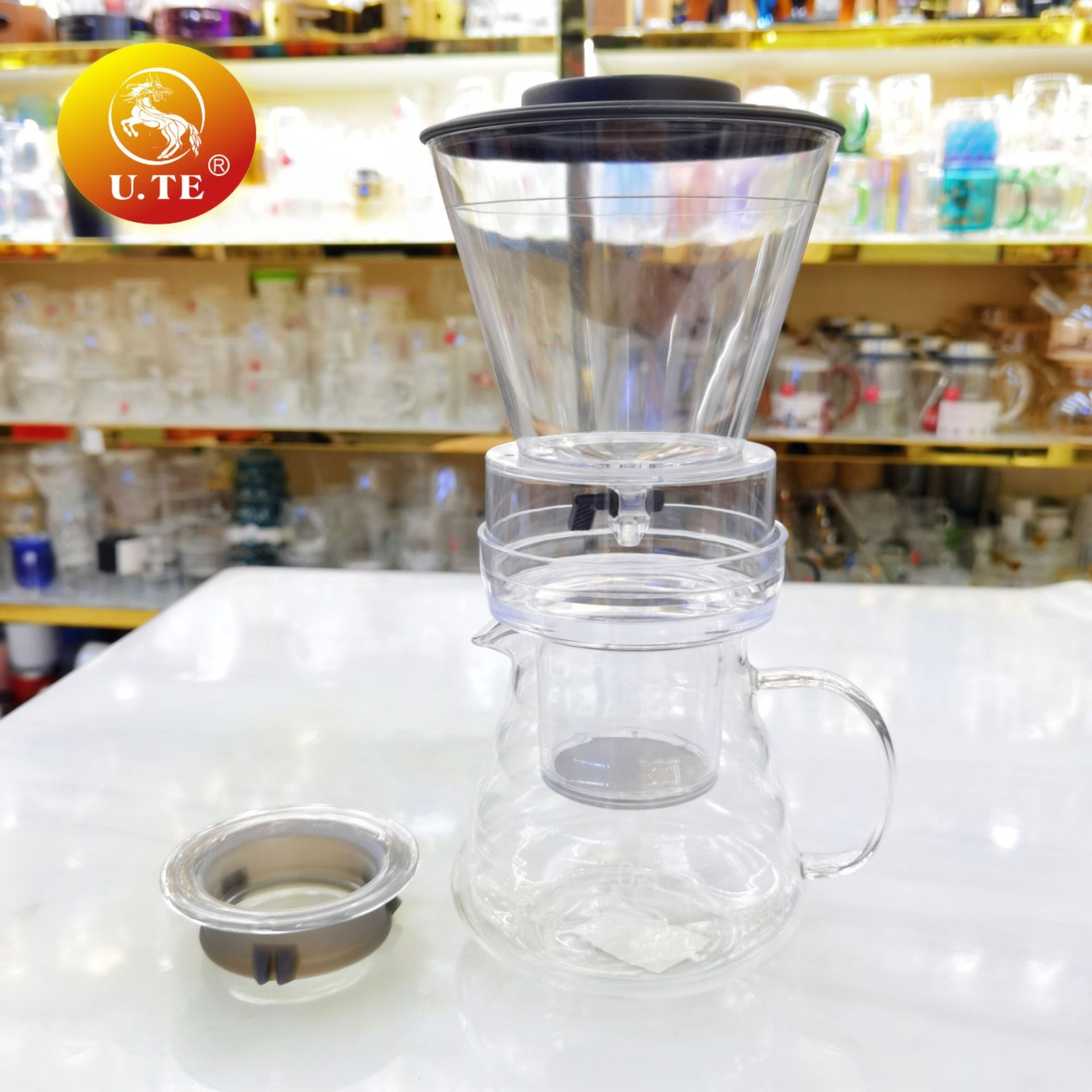 冰滴咖啡壶冷萃咖啡滴滤壶冰酿滴漏式冷萃茶壶冷泡过滤杯咖啡器具白底实物图