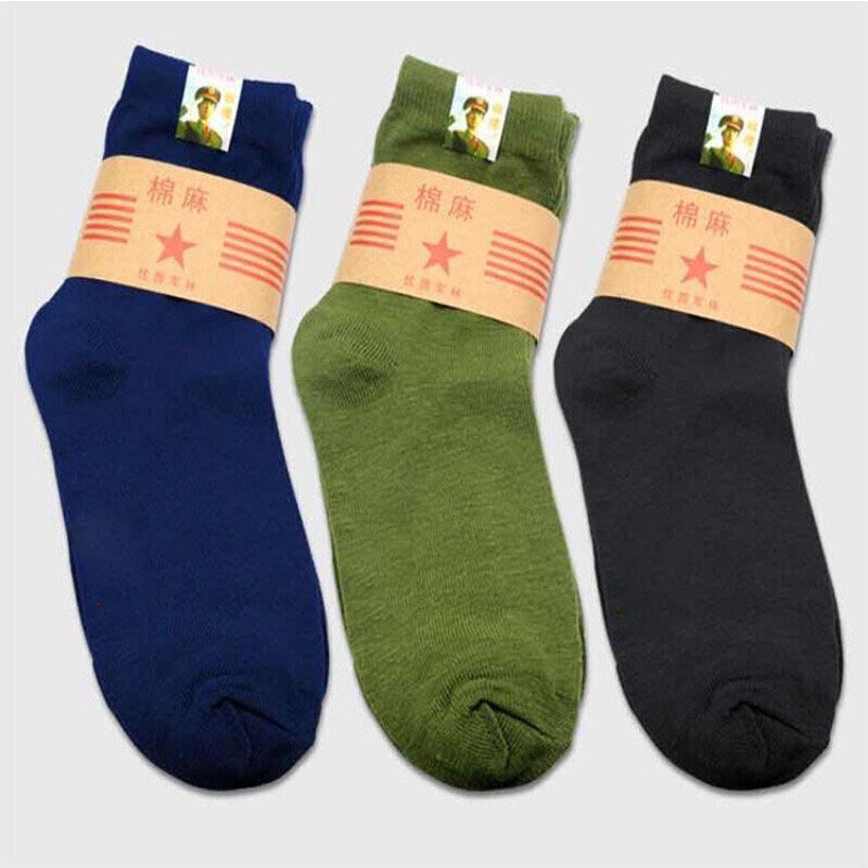 Military socks, men's mid-leg socks, summer socks, winter socks, black navy blue anti-odor and sweat-absorbing style men's sports socks, business socks random Specification image