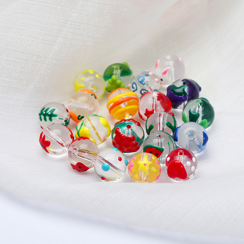 Hanyu Yuan Fun Oil-Dripping hand-painted Glass Beads, Cherry Blossom butterfly beaded DIY material Handmade Jewelry accessories Application Scenario