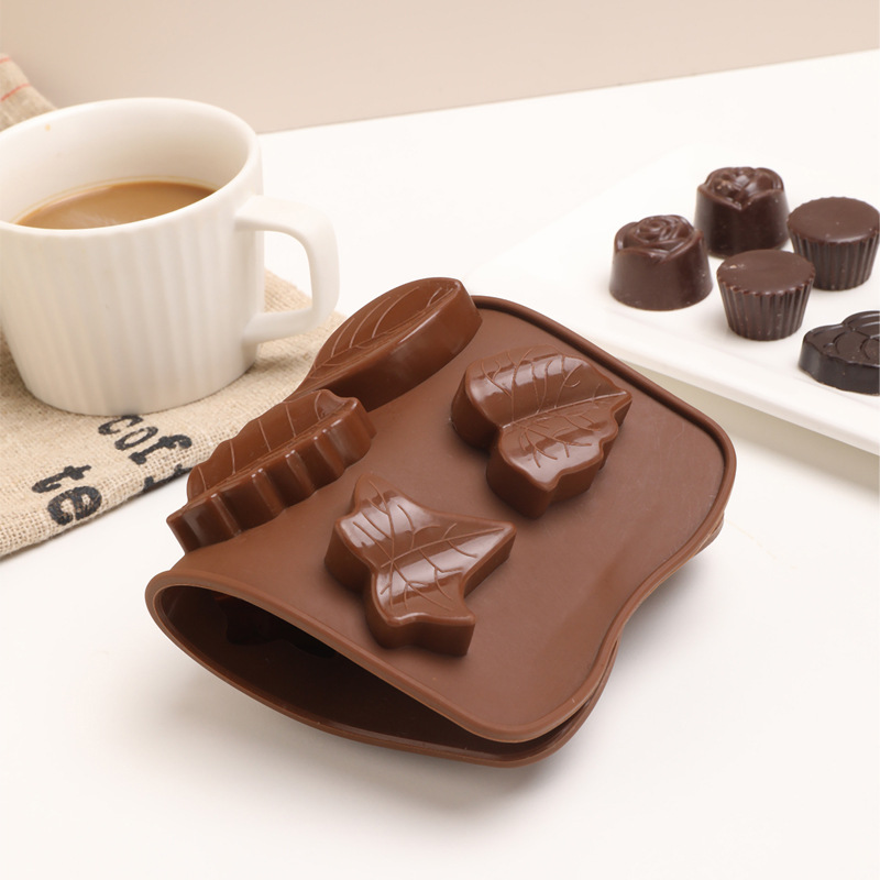 DIY chocolate baking mold texture maple leaf cake decorative insert rose, high-temperature resistant and easy to demold Specification image