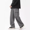 Spring/Summer 2024 American loose and cool long pants for men, a trendy brand of multi-pocket comfortable wide-leg cargo pants for men Application Scenario